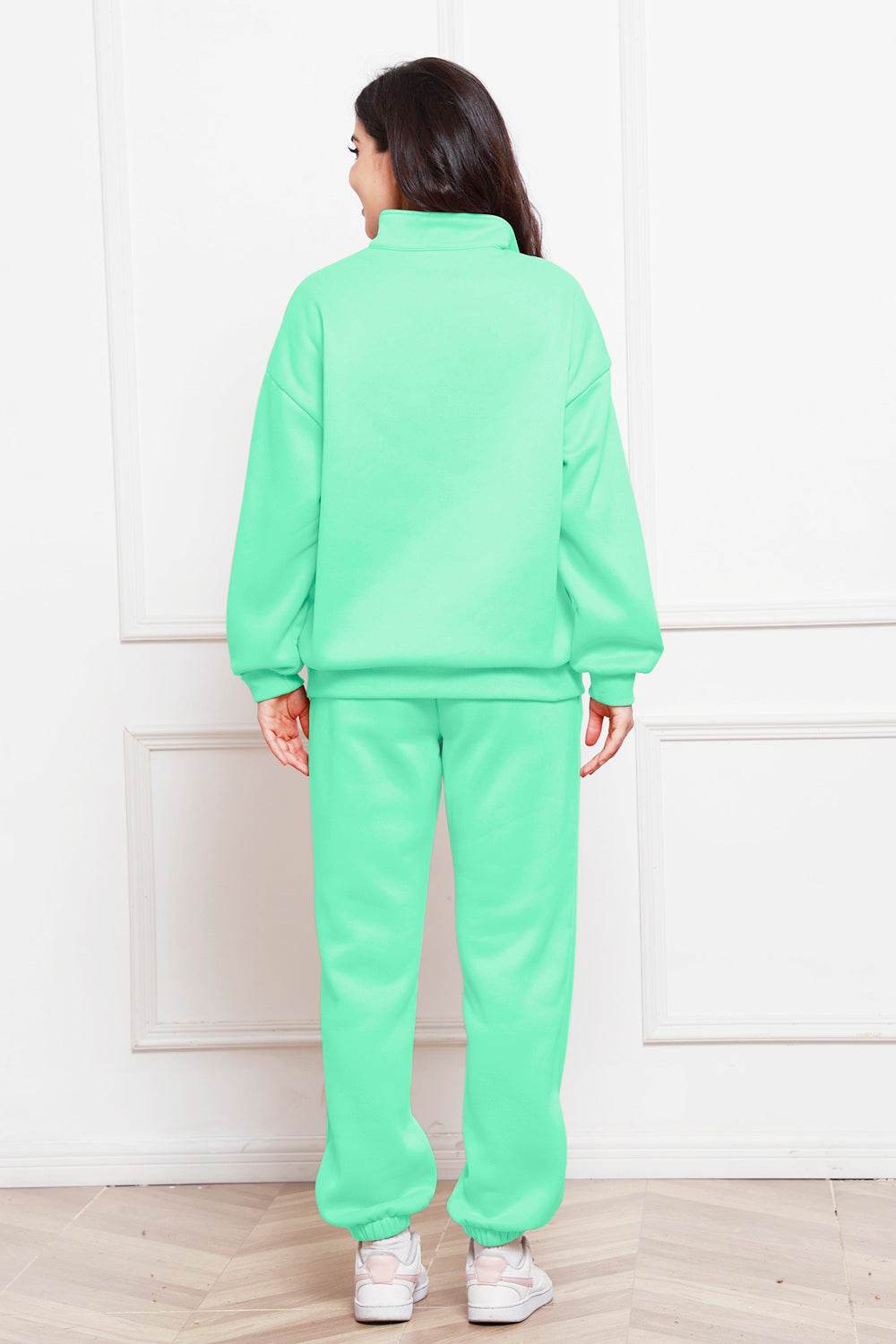 Half Zip Long Sleeve Sweatshirt and Pants Set - Hovatok