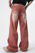 Men's Washed Wide Leg Jeans - Hovatok