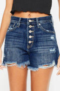 Kancan Raw Hem Button-Fly Denim Shorts - Hovatok