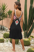 Geometric V-Neck Spaghetti Strap Cover Up Dress - Hovatok