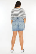 Kancan Full Size Raw Hem High Waist Denim Shorts - Hovatok