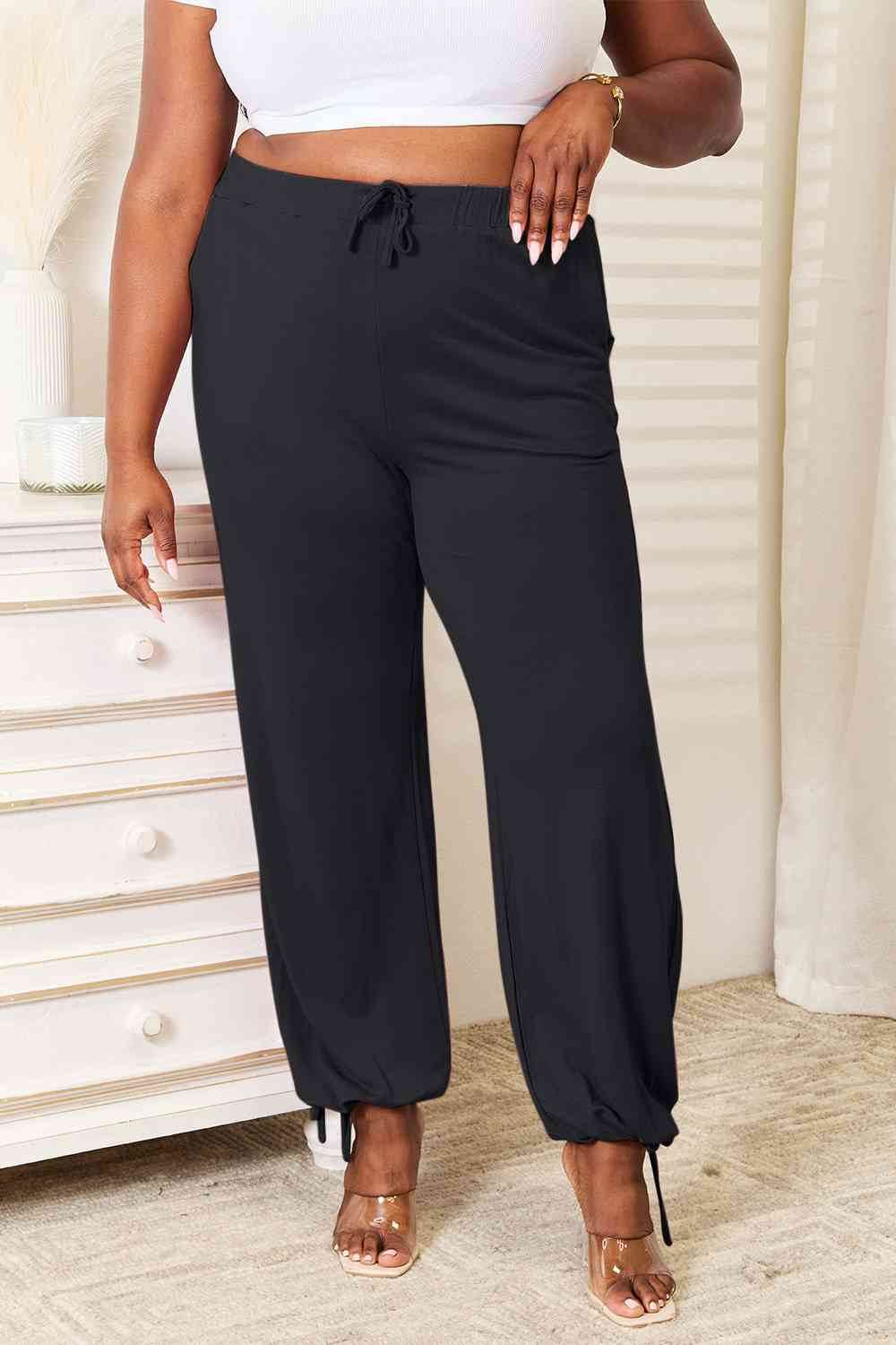 Basic Bae Full Size Soft Rayon Drawstring Waist Pants with Pockets - Hovatok