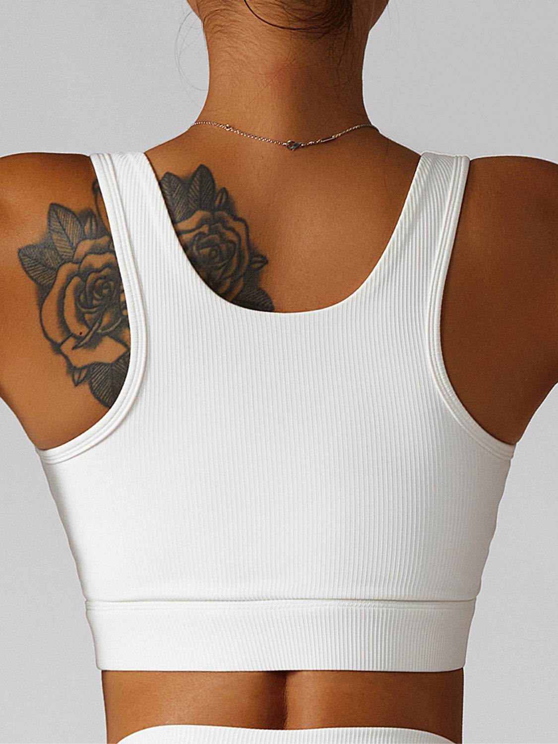 Basic Bae Ribbed Square Neck Cropped Active Tank - Hovatok