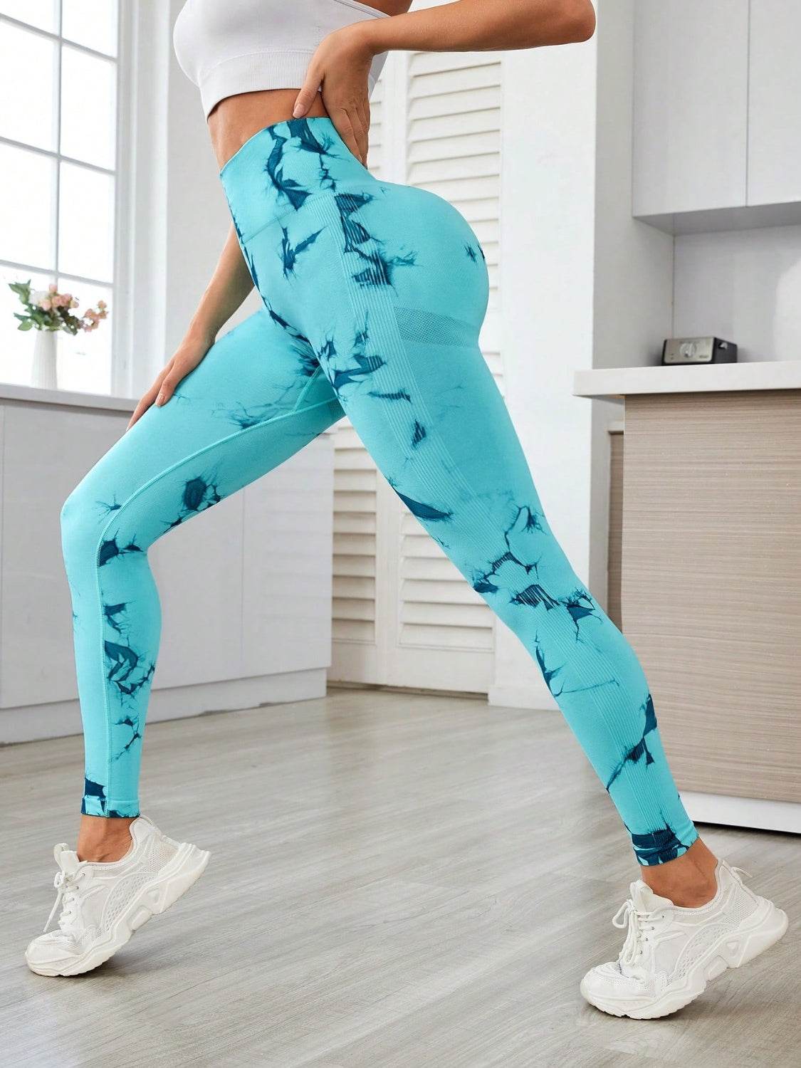 Printed High Waist Active Leggings - Hovatok