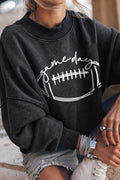 Round Neck Long Sleeve FOOTBALL Graphic Sweatshirt - Hovatok