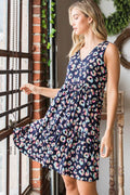 Heimish Full Size Leopard V-Neck Ruffled Tank Dress - Hovatok