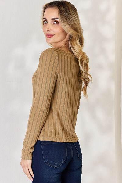 Basic Bae Full Size Ribbed Long Sleeve T-Shirt - Hovatok