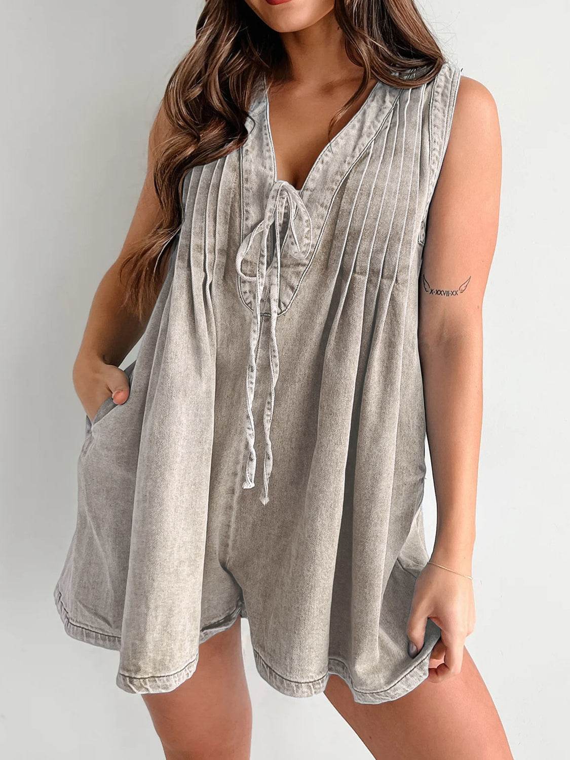 Tied Romper with Pockets - Hovatok