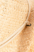 Fame Adjustable Strap Raw Hem Weave Hat - Hovatok