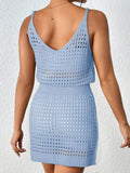Openwork V-Neck Sleeveless Cover Up Dress - Hovatok