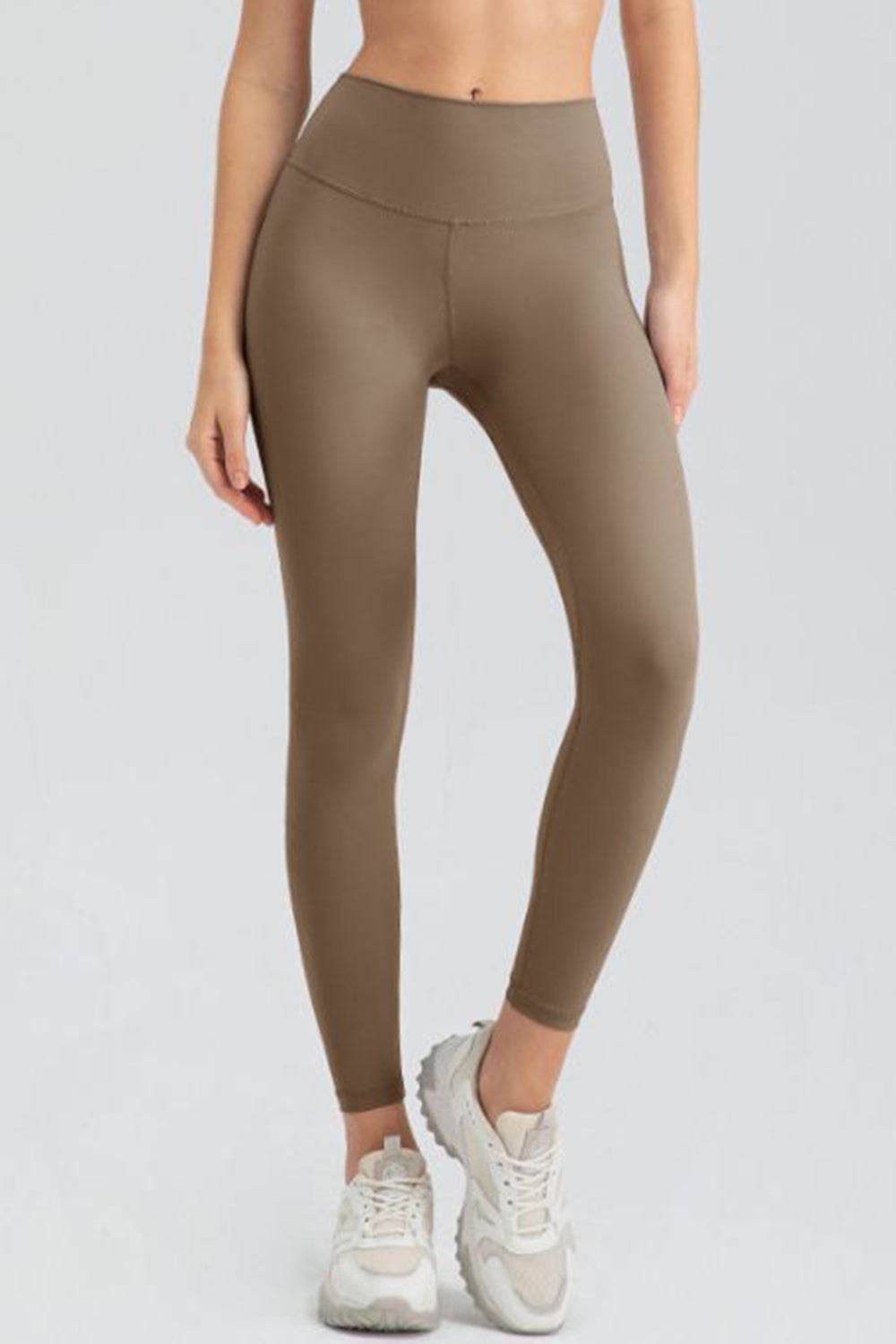 Wide Waistband Slim Fit Active Leggings - Hovatok