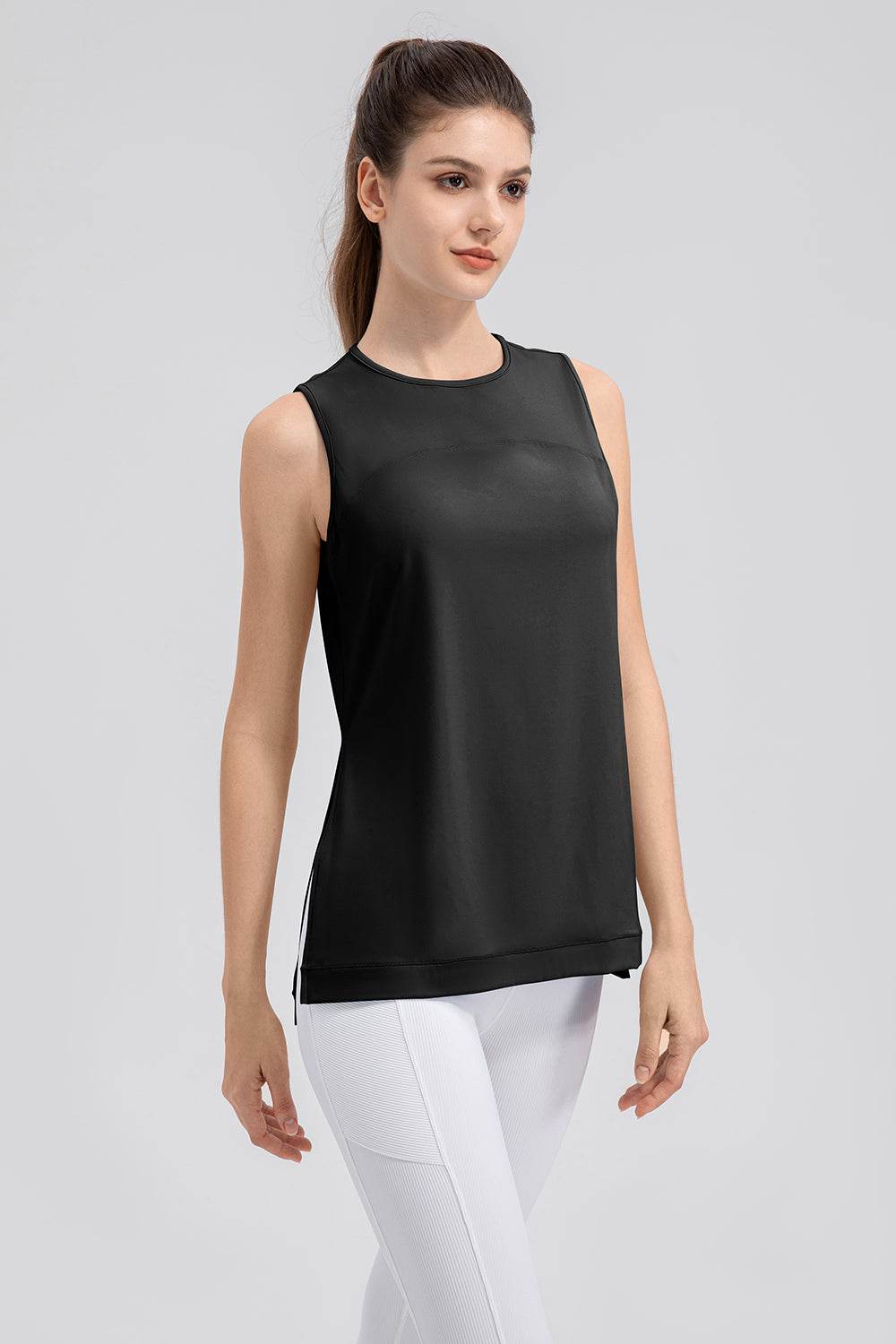 Slit Round Neck Tank - Hovatok