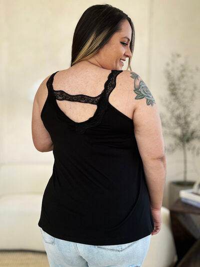 Basic Bae Full Size Lace Detail V-Neck Cutout Cami - Hovatok