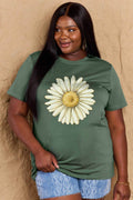 Simply Love Full Size FLOWER Graphic Cotton Tee - Hovatok