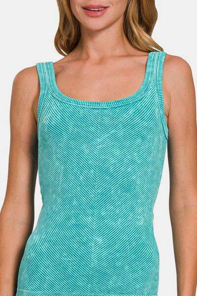 Zenana Ribbed Scoop Neck Tank - Hovatok