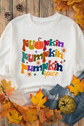 Letter Graphic Round Neck Long Sleeve Sweatshirt - Hovatok