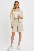 RISEN High Rise Pleated Front Shorts - Hovatok
