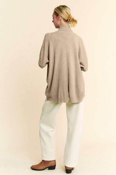Davi & Dani Turtleneck Long Sleeve Knit Top - Hovatok