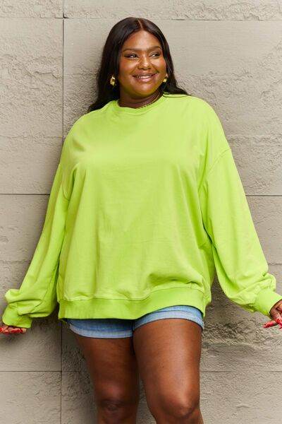 Full Size Round Neck Long Sleeve Sweatshirt - Hovatok