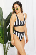 Striped Tank High Waist Bikini - Hovatok