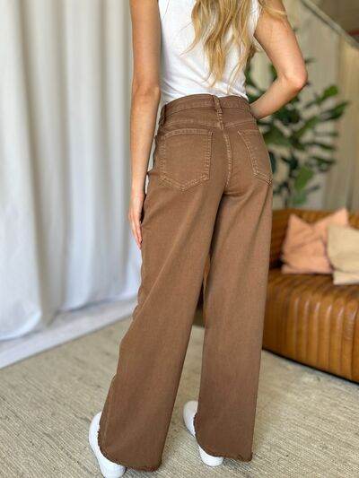 RFM Full Size High Rise Garment Dye Wide Leg Jeans - Hovatok
