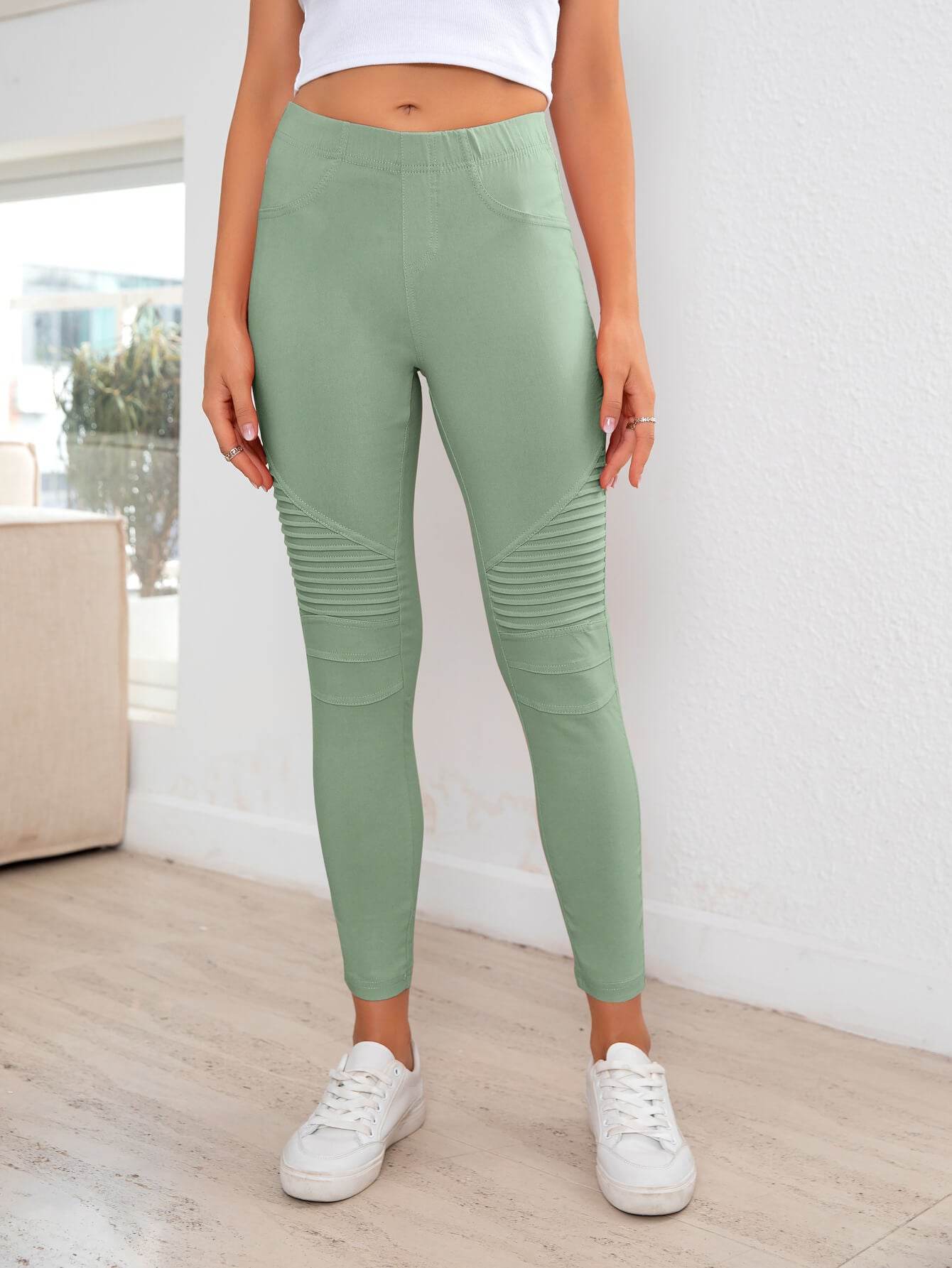 Ribbed Detail Leggings - Hovatok