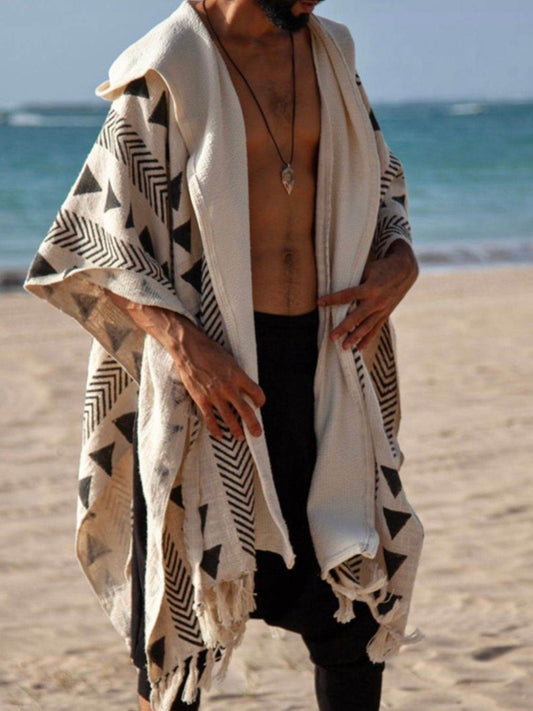 Men's Open Front Printed Cover-Up - Hovatok
