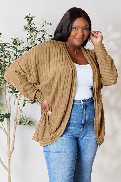 Basic Bae Full Size Ribbed Cocoon Cardigan - Hovatok