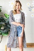 Heimish Full Size Leopard Open Front Cardigan Plus Size - Hovatok