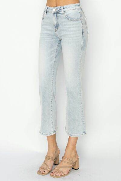 RISEN Full Size Mid Rise Cropped Flare Jeans - Hovatok