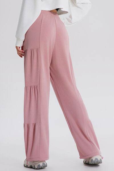 Basic Bae Drawstring Elastic Waist Ruched Joggers - Hovatok
