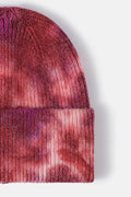 Tie-Dye Cuffed Rib-Knit Beanie Hat - Hovatok