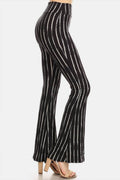 Leggings Depot Striped High Waist Flare Pants - Hovatok