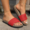 PU Leather Woven Platform Sandals - Hovatok