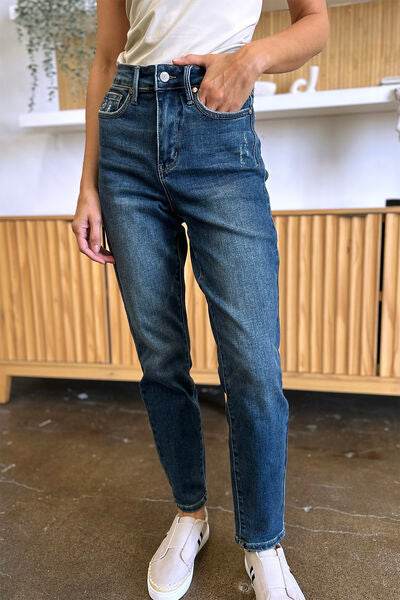 Judy Blue Full Size Tummy Control High Waist Slim Jeans - Hovatok