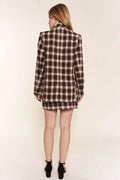 And The Why Full Size Plaid Brushed One Button Blazer - Hovatok