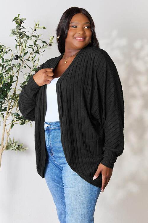 Basic Bae Full Size Ribbed Cocoon Cardigan - Hovatok