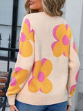 Angel Wings Flower Round Neck Long Sleeve Sweater - Hovatok