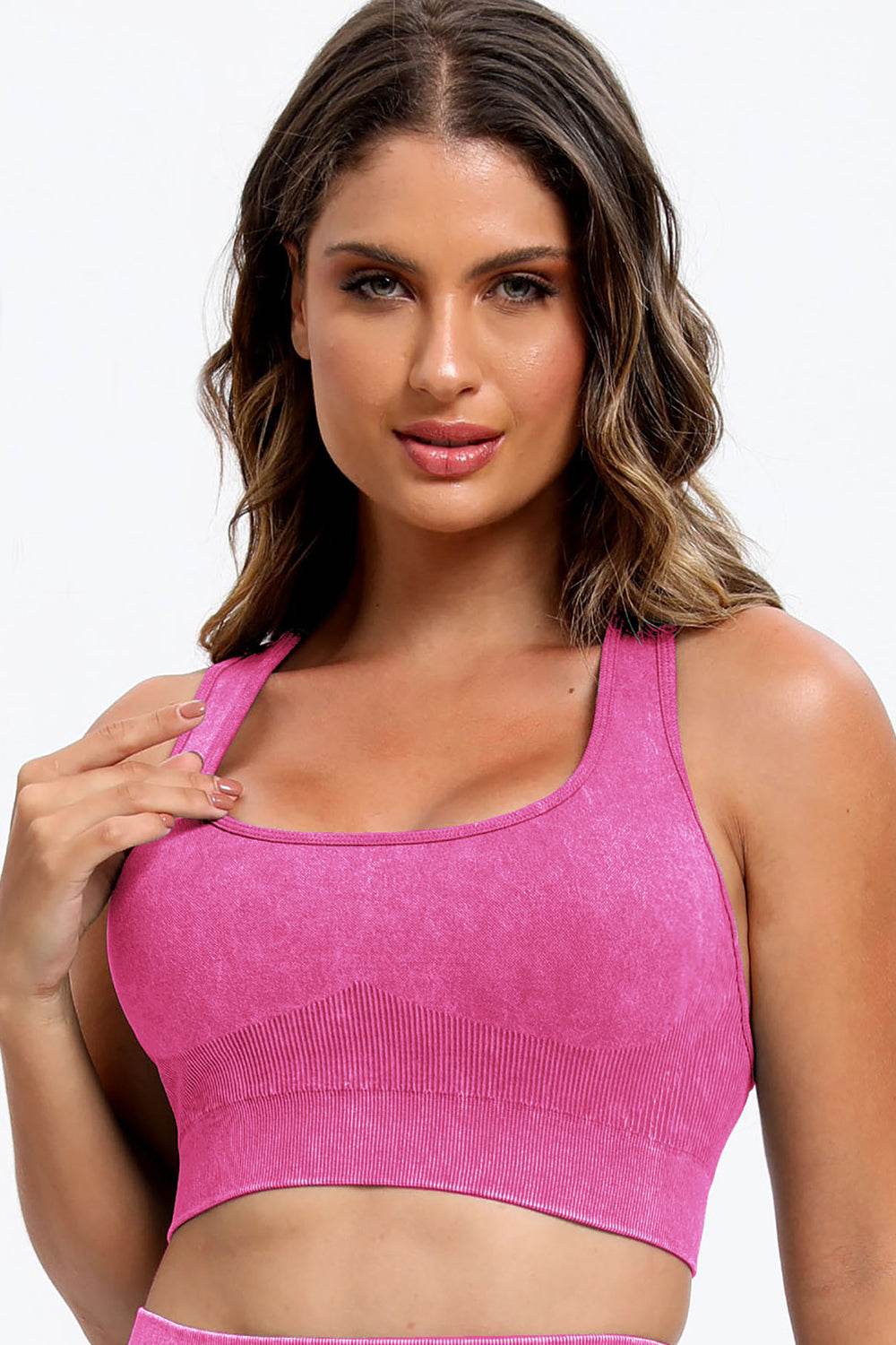 3 Piece Washed Square Neck Wide Strap Active Set - Hovatok