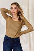 Basic Bae Full Size Ribbed Long Sleeve T-Shirt - Hovatok