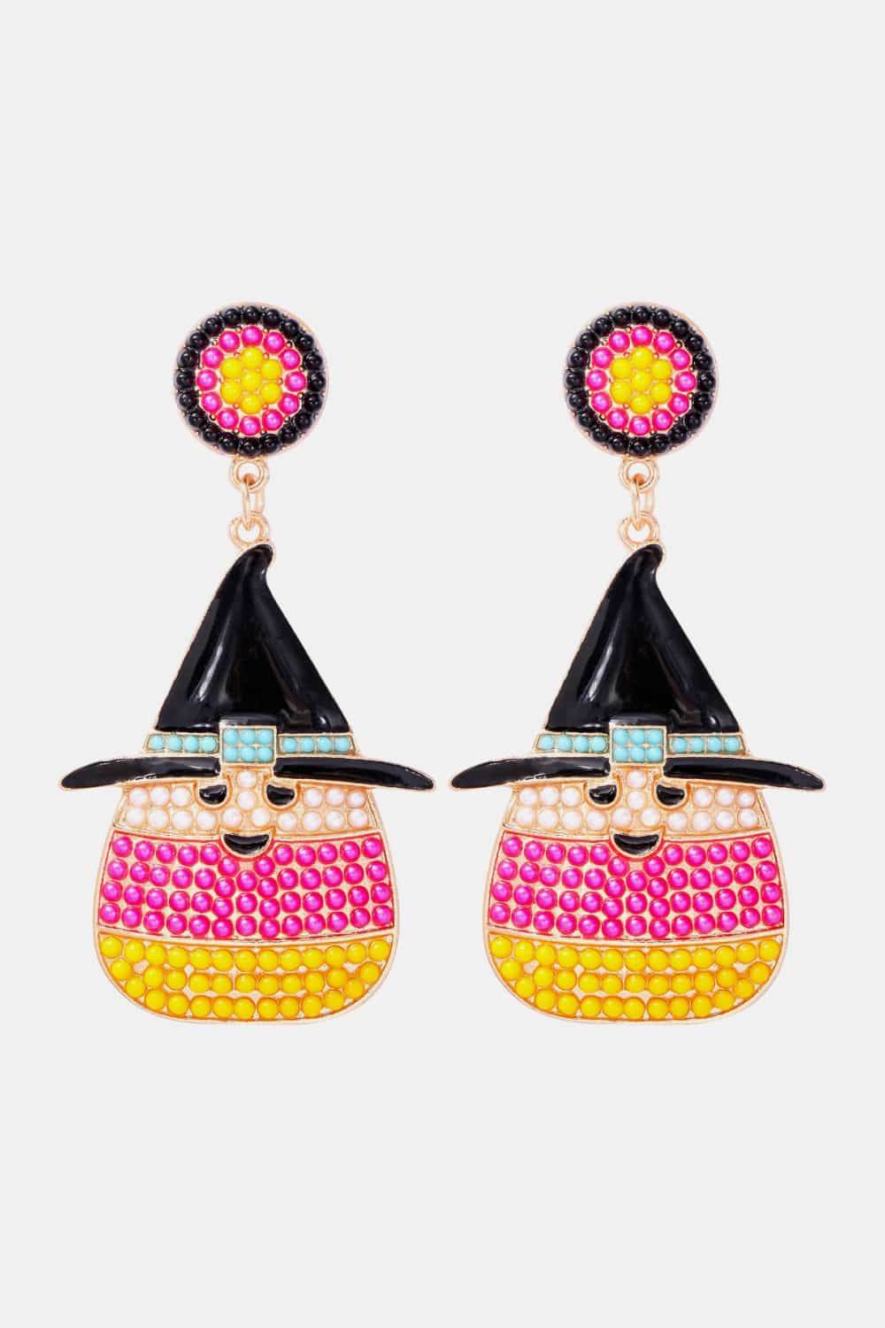 Witch's Hat Shape Synthetic Pearl Dangle Earrings - Hovatok