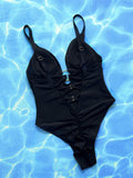 Crisscross Spaghetti Strap Plunge One-Piece Swimwear - Hovatok