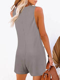 Full Size Pocketed Scoop Neck Sleeveless Romper - Hovatok