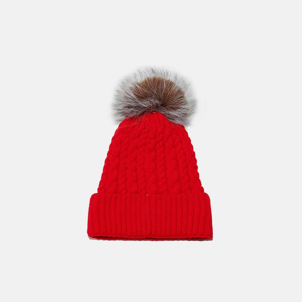 Cable Knit Winter Hat with Pompom - Hovatok