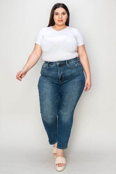 Judy Blue Full Size Tummy Control High Waist Slim Jeans - Hovatok