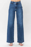 Judy Blue Full Size Double Button Wide Leg Jeans - Hovatok