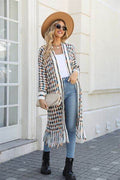 Angel Wings Full Size Multicolored Open Front Fringe Hem Cardigan - Hovatok