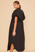 Annie Wear Smocked Puff Sleeve Midi Dress - Hovatok