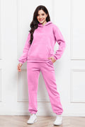 Drop Shoulder Long Sleeve Hoodie and Pants Set - Hovatok