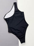 Contrast Panel One-Piece Swimsuit - Hovatok